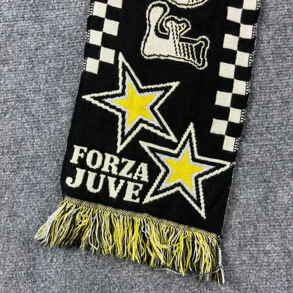 Juventus Scarf Unisex OS Black Forza Juve Soccer Fan Scarf Italian Football